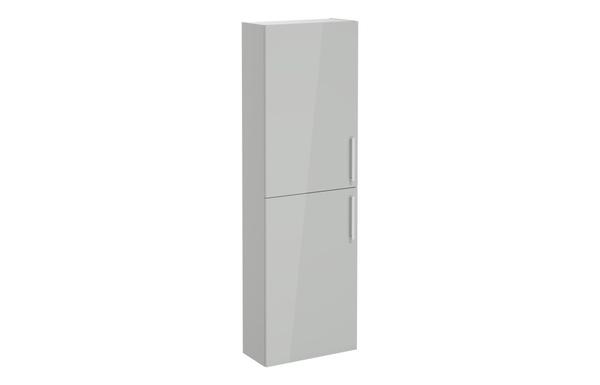 VitrA Root Flat 55cm 2 Door Slim Tall Unit (LH Hinge) - Shiny Pearl Grey